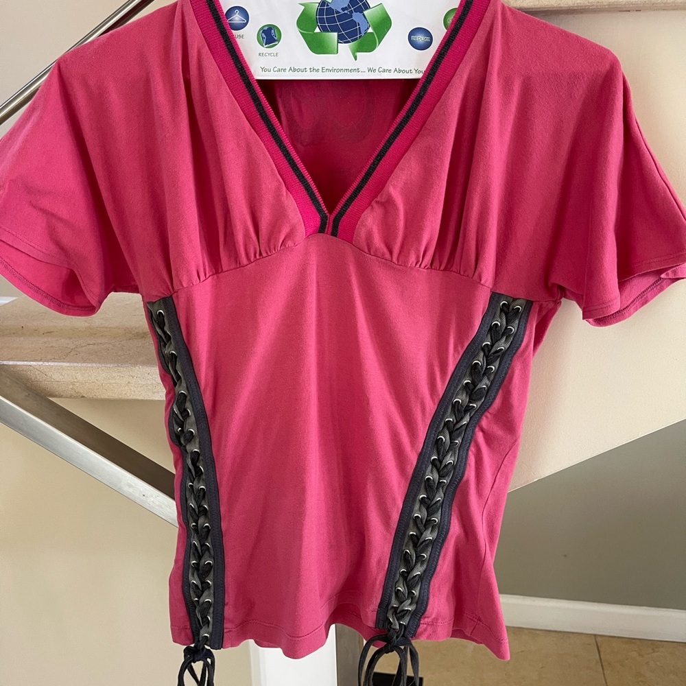 VINTAGE DOLCE & GABBANA Pink braided tie TOP - Picture 2 of 12
